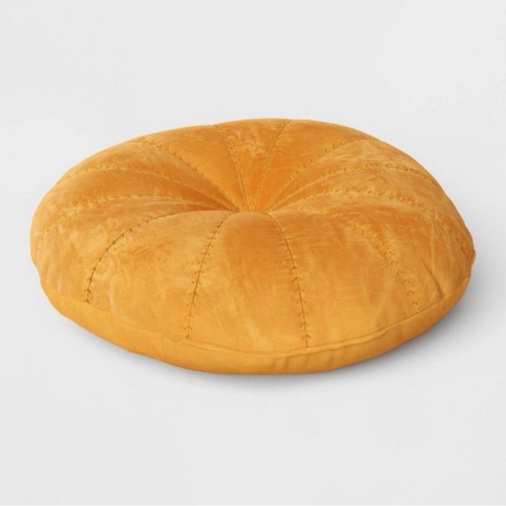 Threshold 16” Round Velvet Quilted Decorative Throw Pillow